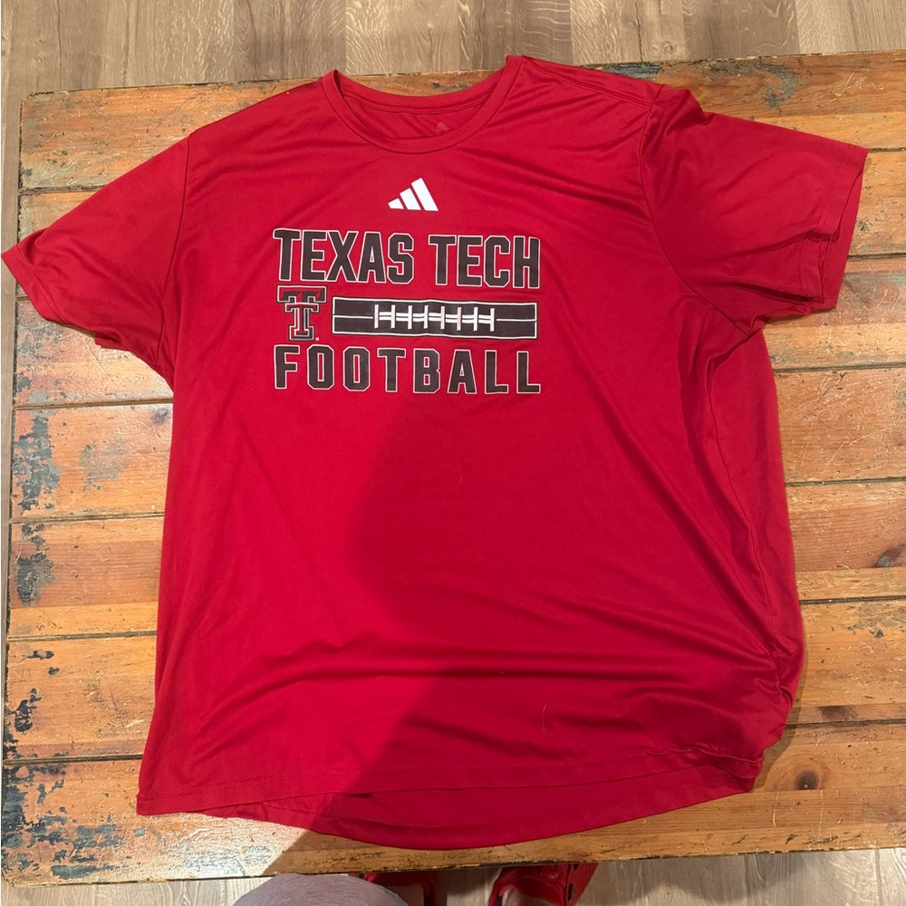 adidas Red Texas Tech Football Tee